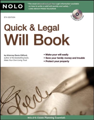 Stock image for Quick & Legal Will Book for sale by More Than Words