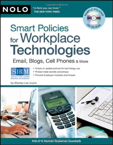 Beispielbild fr Smart Policies for Workplace Technology : Email, Blogs, Cell Phones and More zum Verkauf von Better World Books