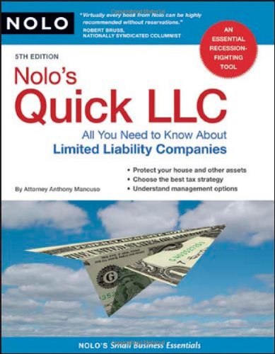 Beispielbild fr Nolo's Quick LLC : All You Need to Know about Limited Liability Companies zum Verkauf von Better World Books