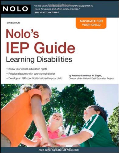 Beispielbild fr NOLO's IEP Guide: Learning Disabilities zum Verkauf von Wonder Book