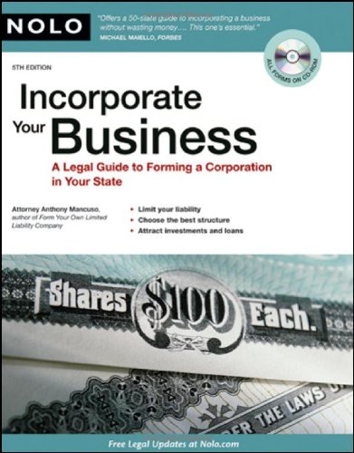 Beispielbild fr Incorporate Your Business: A Legal Guide to Forming a Corporation in your State zum Verkauf von Wonder Book