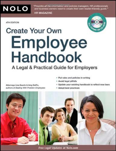 Beispielbild fr Create Your Own Employee Handbook : A Legal and Practical Guide zum Verkauf von Better World Books
