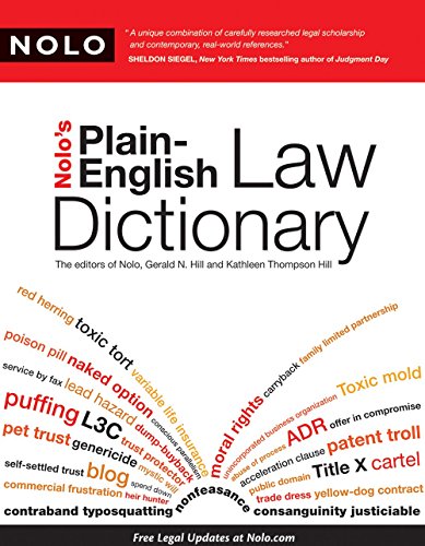 Imagen de archivo de Nolo's Plain-English Law Dictionary a la venta por BooksRun