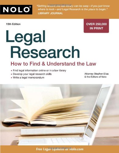 Imagen de archivo de Legal Research : How to Find and Understand the Law a la venta por Better World Books