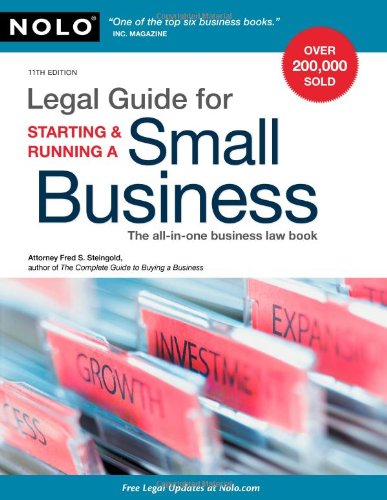 Beispielbild fr Legal Guide for Starting and Running a Small Business zum Verkauf von Better World Books: West