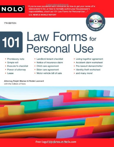 Imagen de archivo de 101 Law Forms for Personal Use a la venta por Better World Books