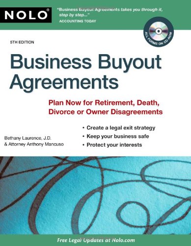 Stock image for Business Buyout Agreements : Plan Now for Retirement, Death, Divorce or Owner Disagreements for sale by Better World Books: West