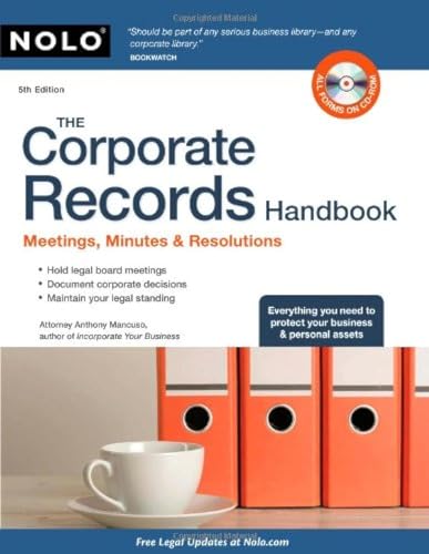 9781413312034: The Corporate Records Handbook: Meetings, Minutes & Resolutions