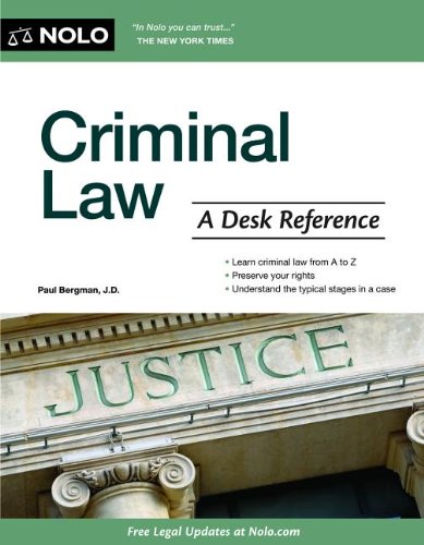 Beispielbild fr Criminal Law : A Desk Reference zum Verkauf von Better World Books