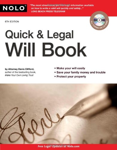 9781413313895: Quick & Legal Will Book