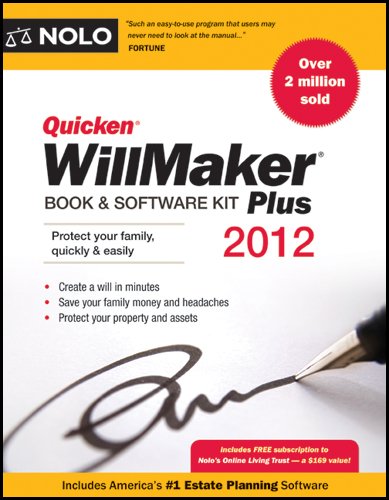 Imagen de archivo de Quicken Willmaker Plus 2012 Edition : Book and Software Kit a la venta por Better World Books