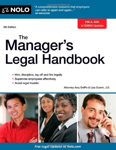 Imagen de archivo de The Manager's Legal Handbook a la venta por GoldenWavesOfBooks