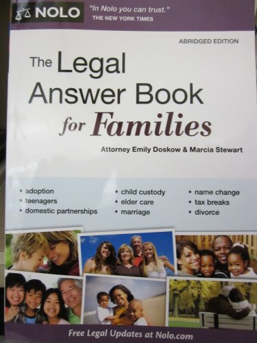 Beispielbild fr The Legal Answer Book for Families, Abridged Edition (Nolo Series) zum Verkauf von Better World Books