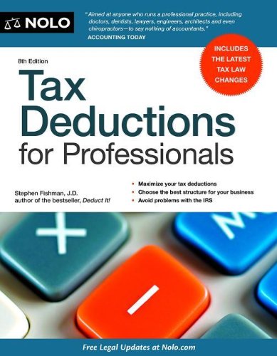 Beispielbild fr Tax Deductions for Professionals zum Verkauf von Better World Books