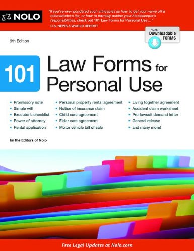 Beispielbild fr 101 Law Forms for Personal Use zum Verkauf von Better World Books