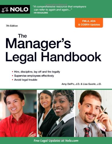 Beispielbild fr The Manager's Legal Handbook zum Verkauf von Better World Books