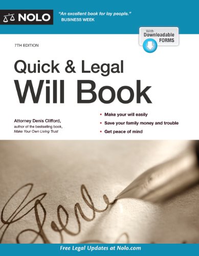 Stock image for Quick and Legal Will Book for sale by Better World Books