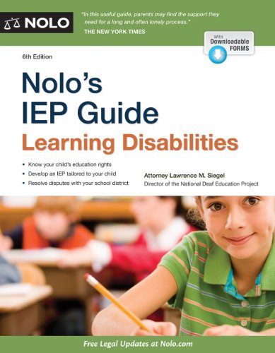 Beispielbild fr Nolo's IEP Guide : Learning Disabilities zum Verkauf von Better World Books