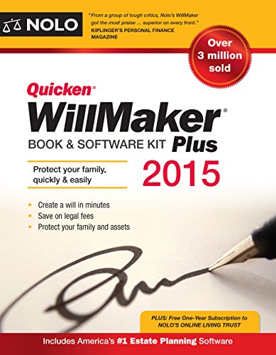 Imagen de archivo de Quicken WillMaker Plus 2015 Edition: Book & Software Kit a la venta por SecondSale