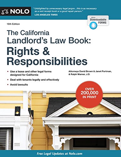 Imagen de archivo de The California Landlord's Lawbook : Rights and Responsibilities a la venta por Better World Books: West