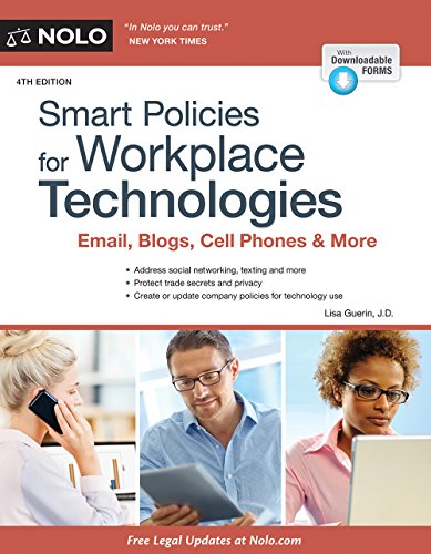 Beispielbild fr Smart Policies for Workplace Technologies : Email, Blogs, Cell Phones and More zum Verkauf von Better World Books