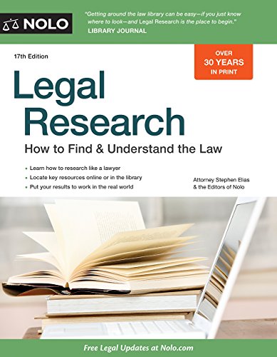 Beispielbild fr Legal Research : How to Find and Understand the Law zum Verkauf von Better World Books