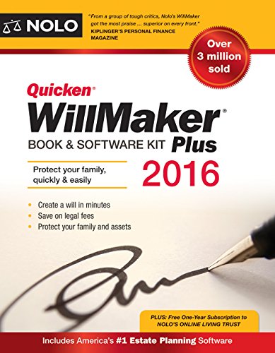 Imagen de archivo de Quicken Willmaker Plus 2016 : Book and Software Kit a la venta por Better World Books