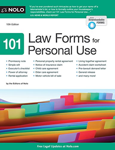 Imagen de archivo de 101 Law Forms for Personal Use a la venta por Better World Books: West