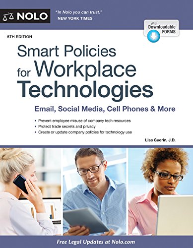 Beispielbild fr Smart Policies for Workplace Technologies : Email, Blogs, Cell Phones and More zum Verkauf von Better World Books