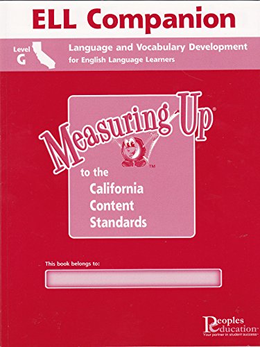 Stock image for Measuring Up to the California Content Standards, ELL Companion: Lang for sale by Hawking Books