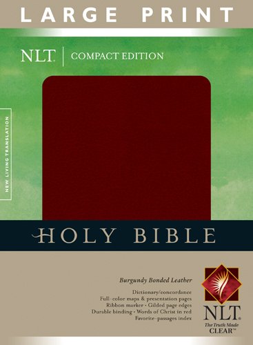 9781414312569: Holy Bible: New Living Translation Version, Burgundy Bonded Leather, Large Print Compact Edition