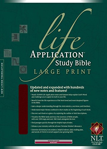 Imagen de archivo de NLT Life Application Study Bible, Second Edition, Large Print (Red Letter, Bonded Leather, Burgundy/maroon, Indexed) a la venta por Wizard Books