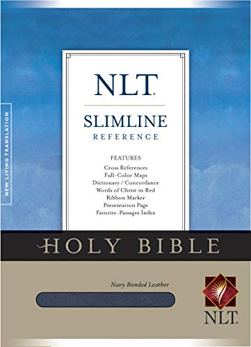 Stock image for Slimline Reference Bible NLT (Red Letter, Bonded Leather, Navy) for sale by Zoom Books Company