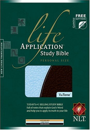 9781414314235: Life Application Study Bible: New Living Translation, Light Blue/Dark Brown, Leatherlike, TuTone,