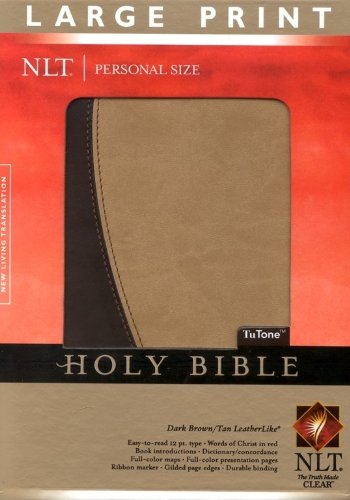 9781414324845: Holy Bible: New Living Translation, Dark Brown/Tan Leather Like, Tutone, Personal Size