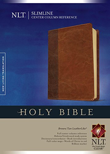 9781414327082: Slimline Center Column Reference Bible NLT, TuTone (LeatherLike, Brown/Tan, Red Letter)