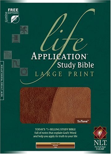 9781414332024: NLT Life Application Study Bible Large Print TuTone Lthlike Borwn/Tan (Life Application Study Bible: Nltse)