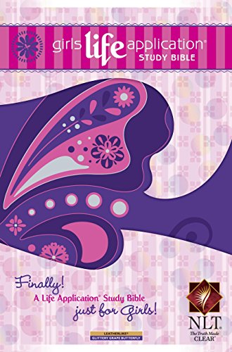 9781414333977: Girls Life Application Study Bible: New Living Translation, Glittery Grape Butterfly, Leatherlike