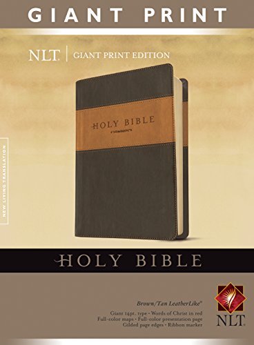 Beispielbild fr Holy Bible, Giant Print NLT, TuTone (LeatherLike, Brown/Tan, Red Letter) zum Verkauf von GoldBooks