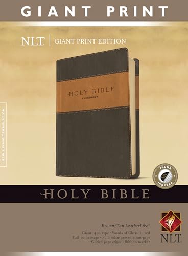 Beispielbild fr Holy Bible, Giant Print NLT, TuTone (Red Letter, LeatherLike, Brown/Tan, Indexed) zum Verkauf von Lakeside Books