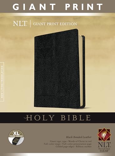 9781414337517: Holy Bible, Giant Print NLT (Bonded Leather, Black, Indexed, Red Letter)