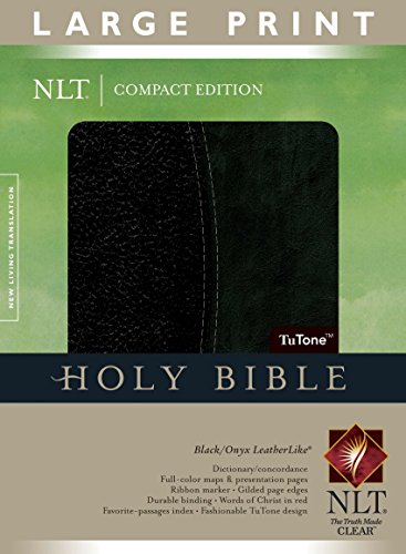 9781414337586: NLT Compact Edition Bible Large Print, Black/Onyx, Indexed: New Living Translation Black / Onyx TuTone LeatherLike