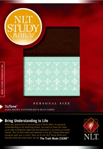 Imagen de archivo de NLT Study Bible, Personal Size, TuTone (LeatherLike, Dark Brown/Blue Fabric) a la venta por Byrd Books