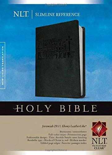 Beispielbild fr Holy Bible: New Living Translation, Ebony, Jeremiah 29:11, Leatherlike, Slimline Reference zum Verkauf von Buyback Express