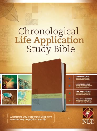 Imagen de archivo de NLT Chronological Life Application Study Bible, TuTone (LeatherLike, Brown/Green/Dark Teal) a la venta por Byrd Books