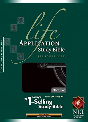 9781414363158: Life Application Study Bible: New Living Translation, TuTone Black Celtic Cross, Leatherlike, Personal Size