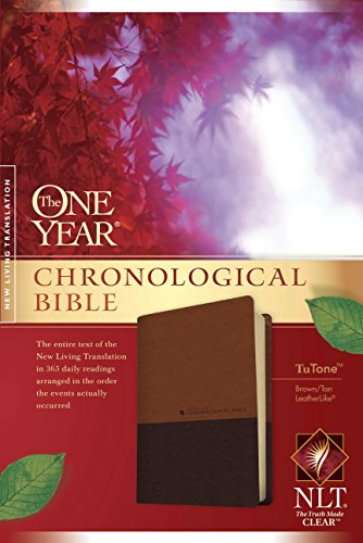 9781414363318: NLT One Year Chronological Bible TuTone Brown Tan Leather Like