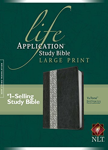 Beispielbild fr NLT Life Application Study Bible, Second Edition, Large Print, Floral TuTone (Red Letter, LeatherLike, Black/Vintage Ivory Floral) zum Verkauf von Swan Trading Company