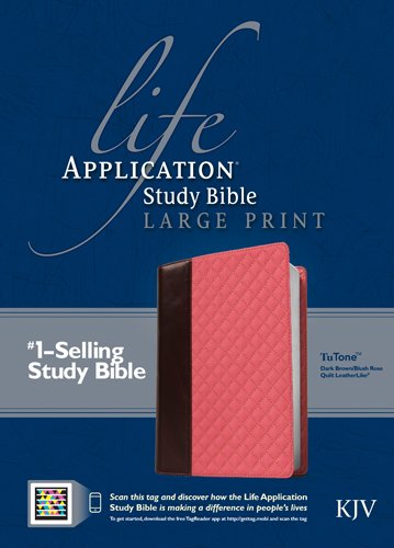 9781414365022: KJV LIFE APPLICATION STUDY BIBLE LAREGE PRINT TUTONE BROWN CORAL LTHLIKE