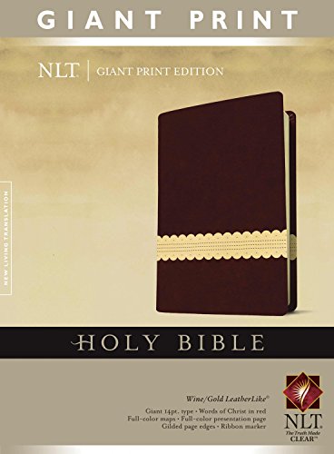 Beispielbild fr Holy Bible, Giant Print NLT, TuTone (Red Letter, LeatherLike, Wine/Gold) zum Verkauf von Keeps Books